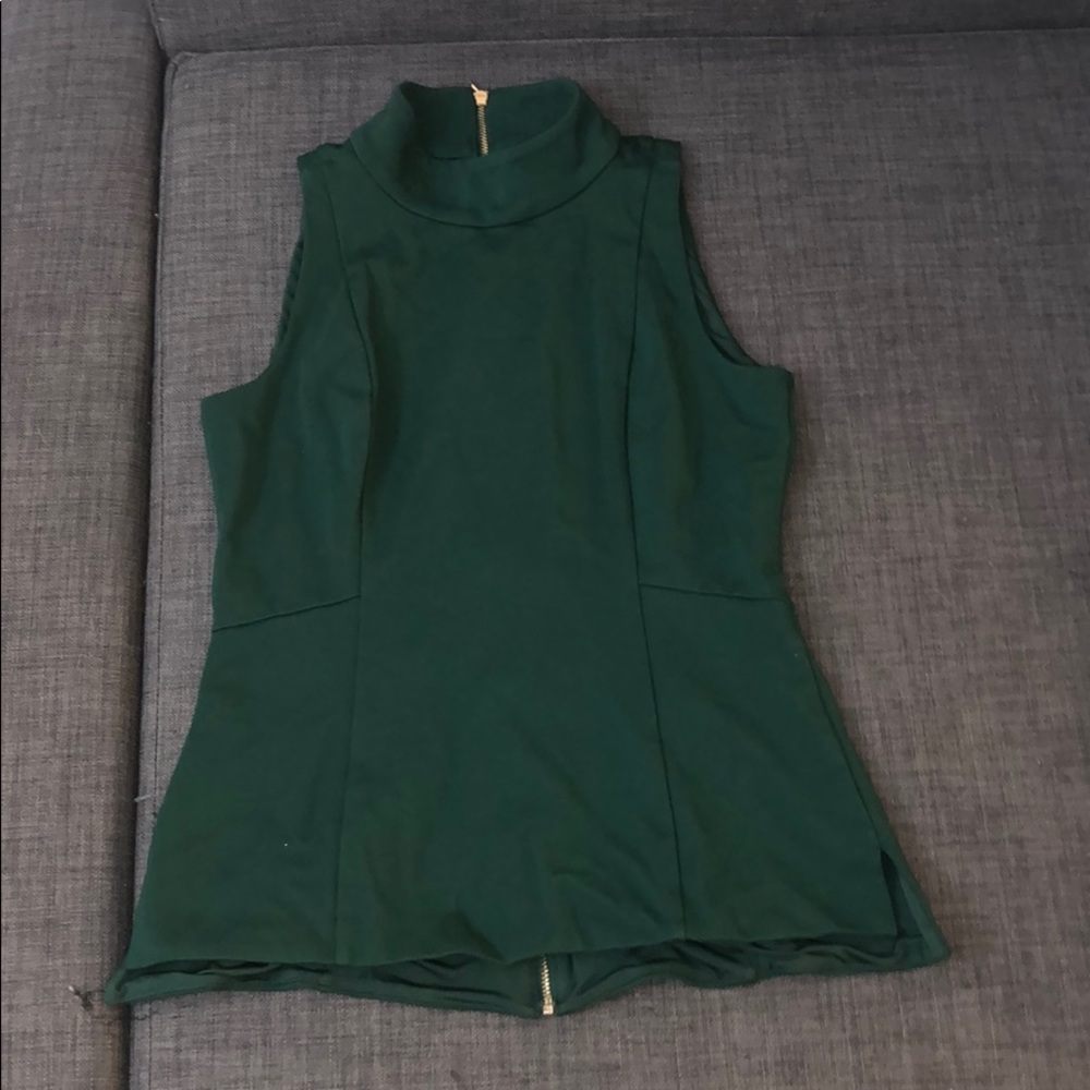 WHBM Green Sleeveless Business Casual Top Sz 0
